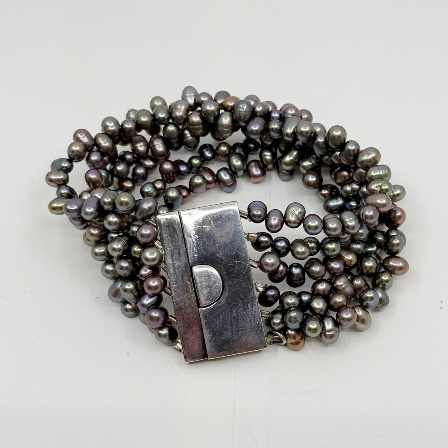 Hand Made Sterling silver pearl bracelet