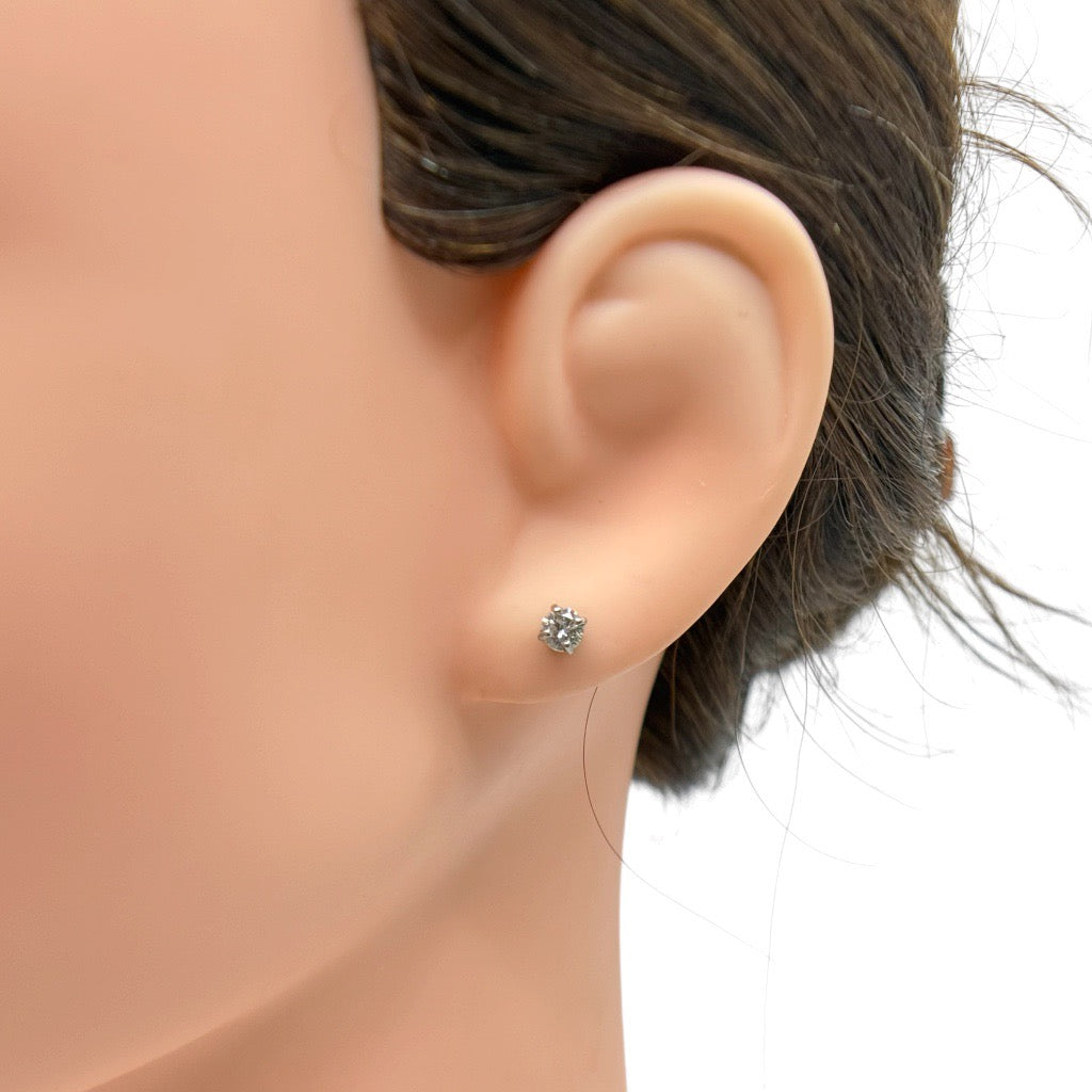 Hand Made 950 platinum .70 diamond stud earrings - GM11
