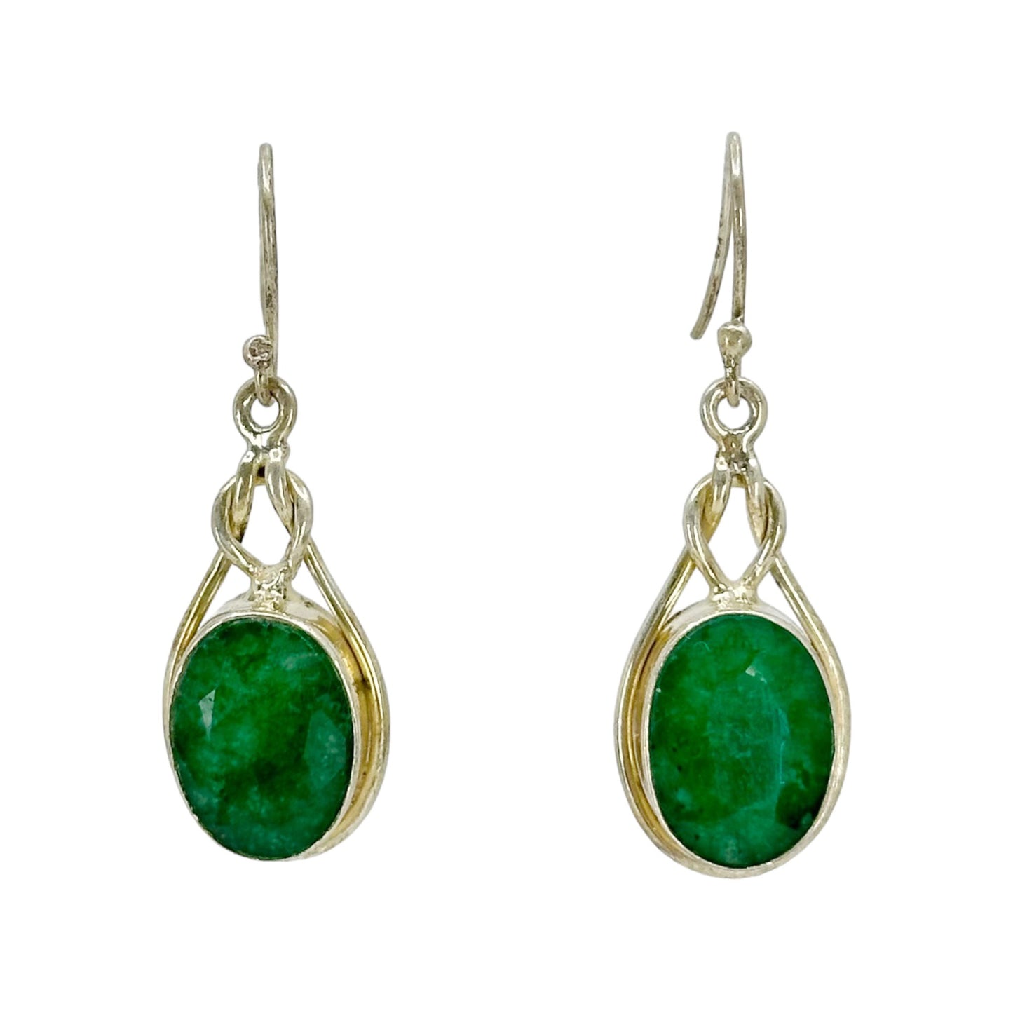 Sterling silver Zambian Emerald earrings - GM110