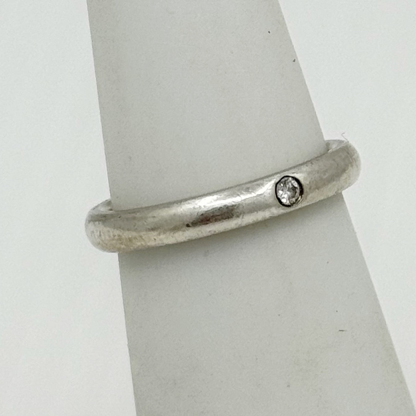 Tiffany & Co Elsa Peretti sterling silver diamond band ring - GM1101