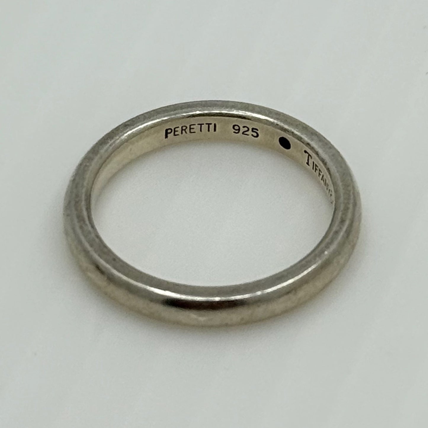 Tiffany & Co Elsa Peretti sterling silver diamond band ring - GM1101