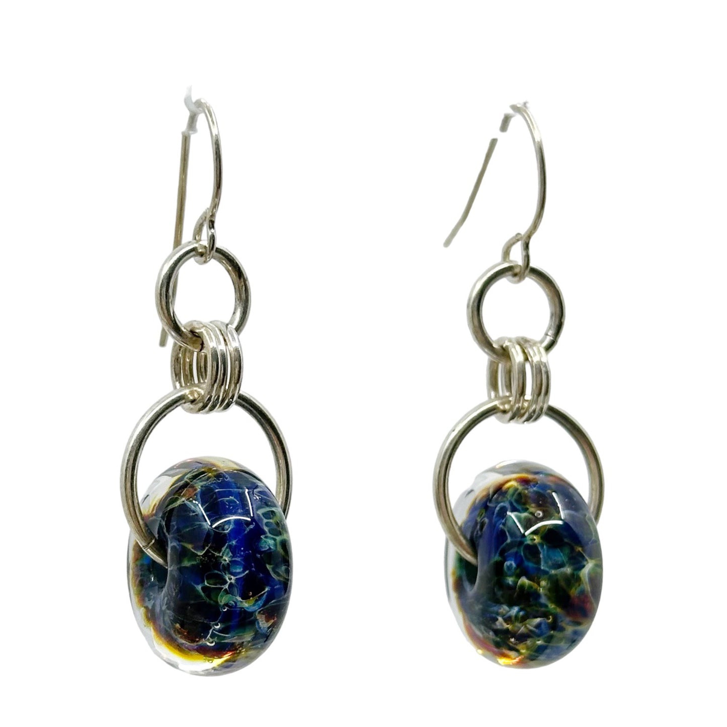 Sterling silver Lamp work borosilicate glass bead earrings - GM1106