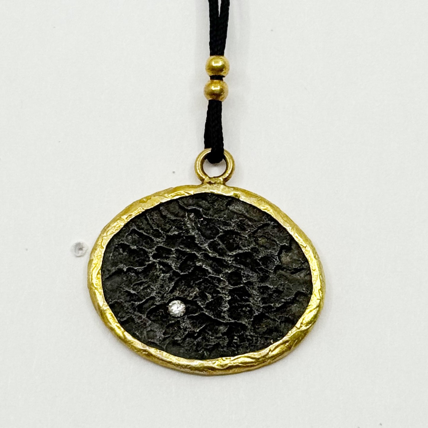 18k gold over sterling silver vermeil cubic zirconia pendant cord necklace - GM1112