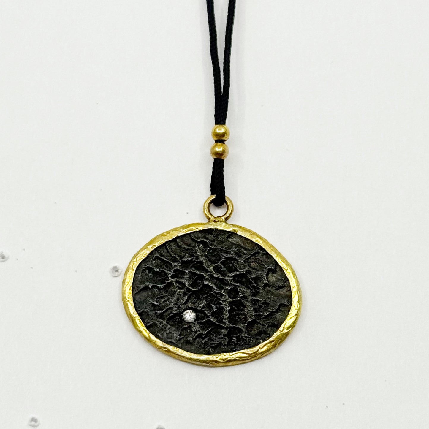 18k gold over sterling silver vermeil cubic zirconia pendant cord necklace - GM1112
