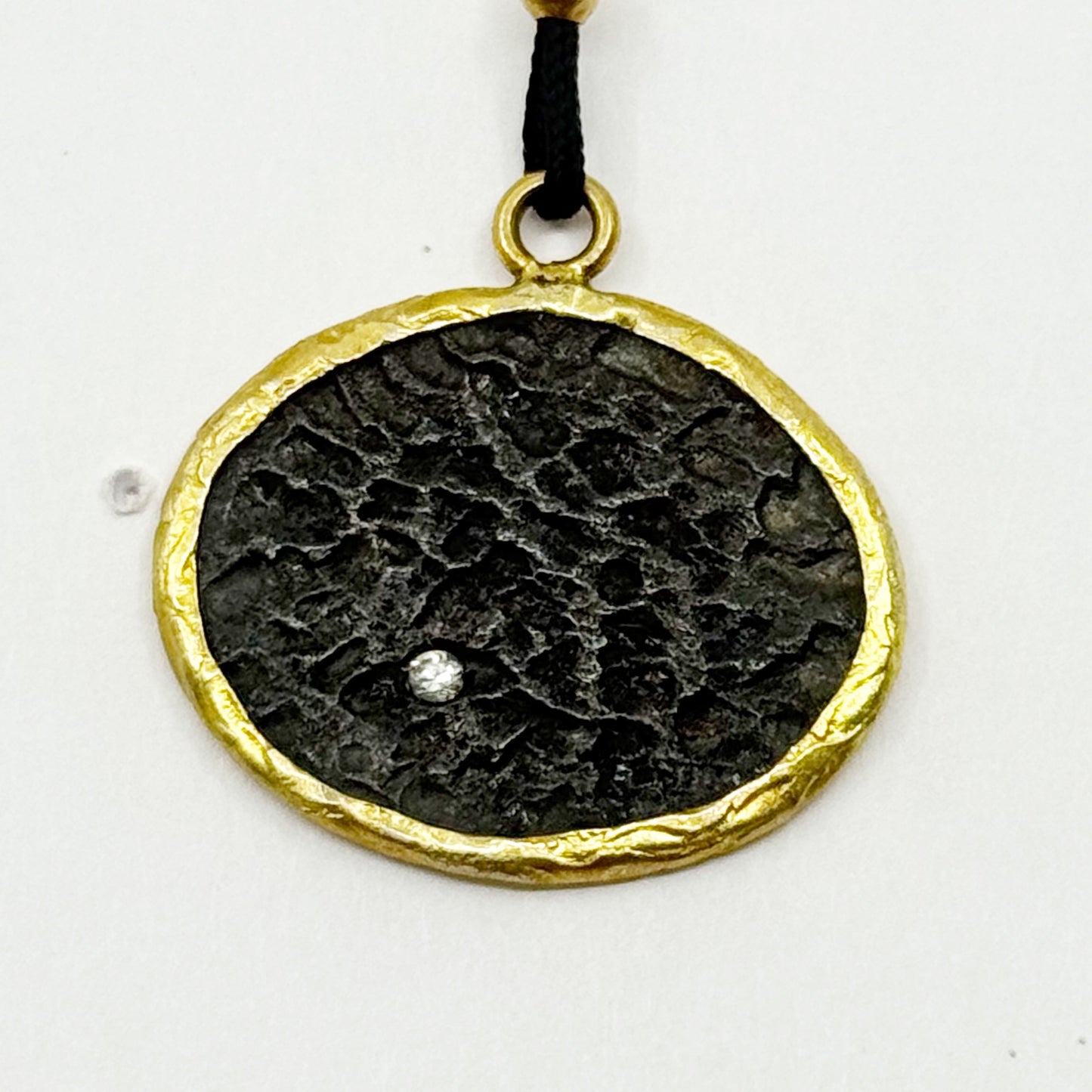 18k gold over sterling silver vermeil cubic zirconia pendant cord necklace - GM1112