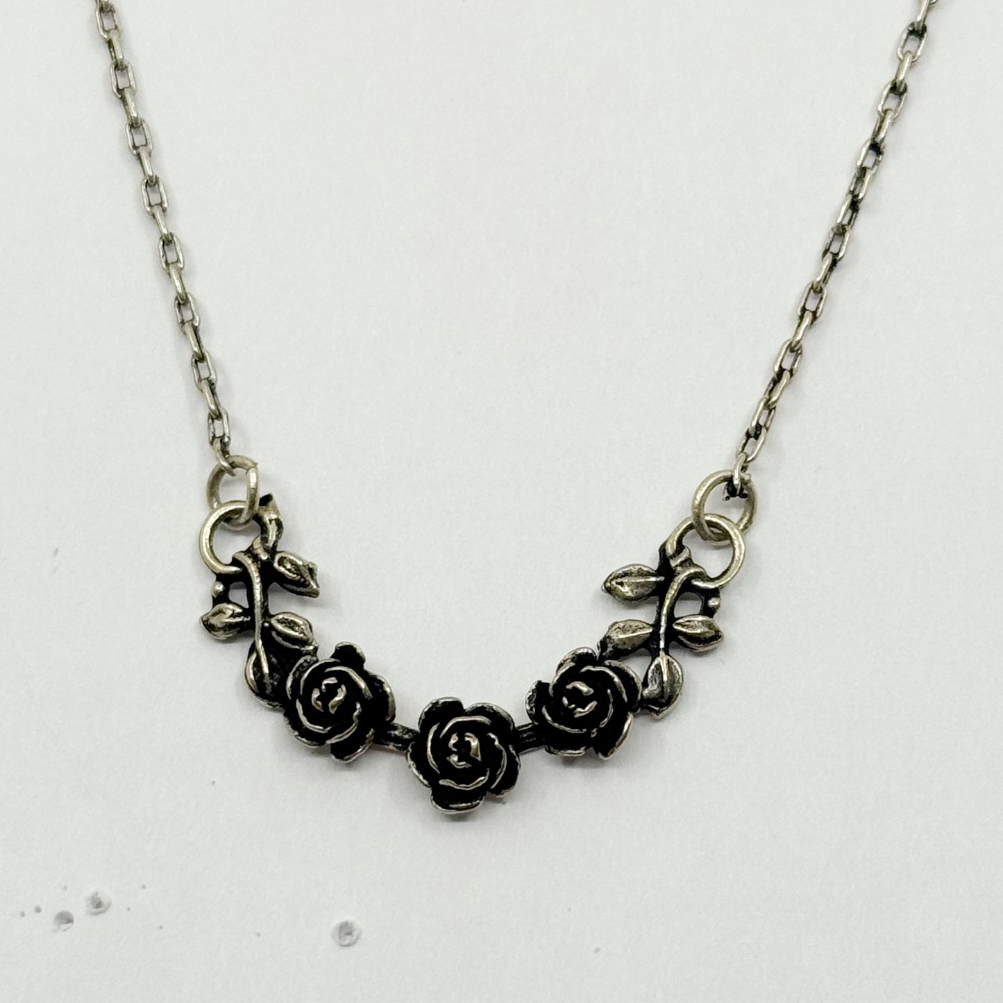 Vintage sterling silver vermeil flower pendant necklace - GM1151