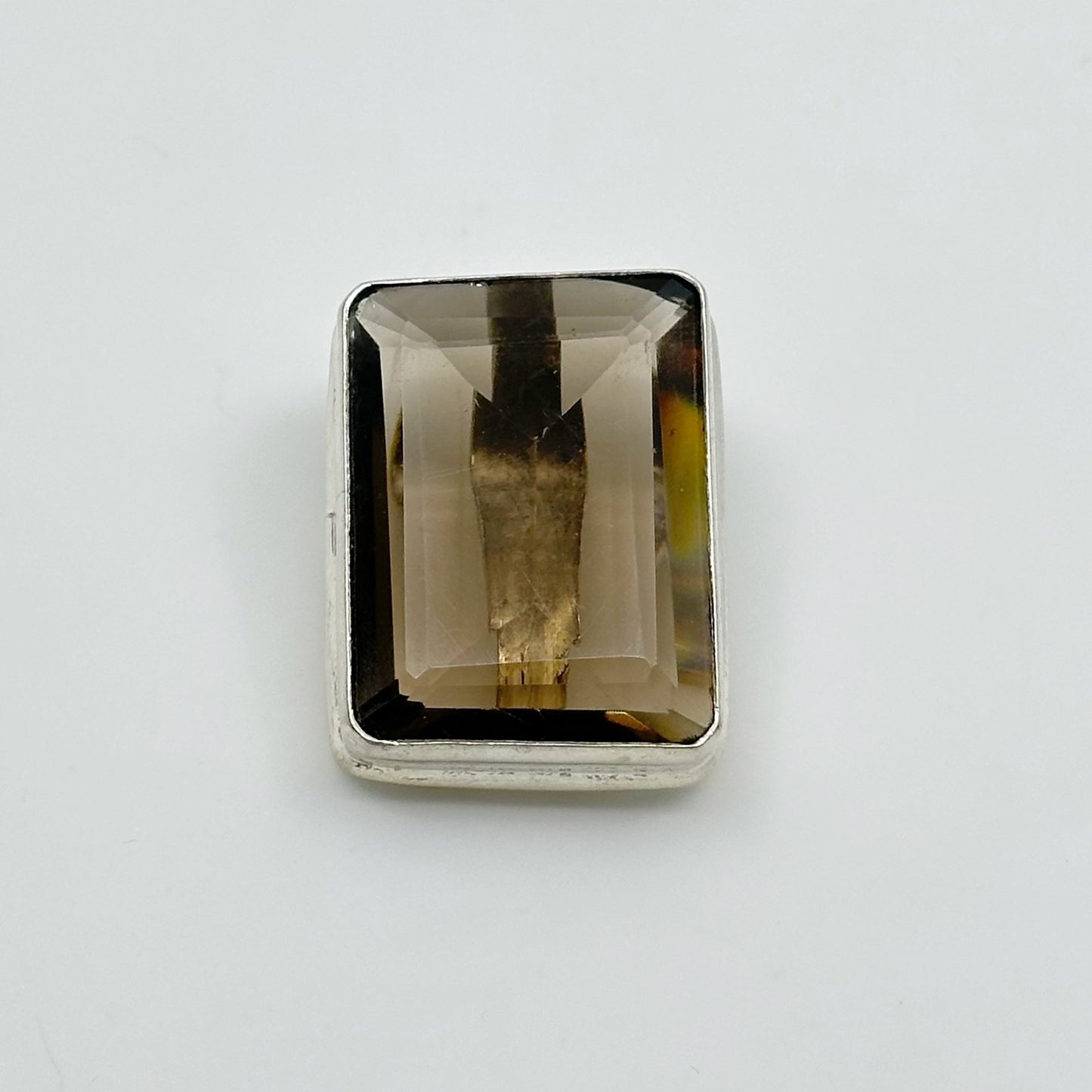 Vintage sterling silver smoky quartz pendant - GM1117