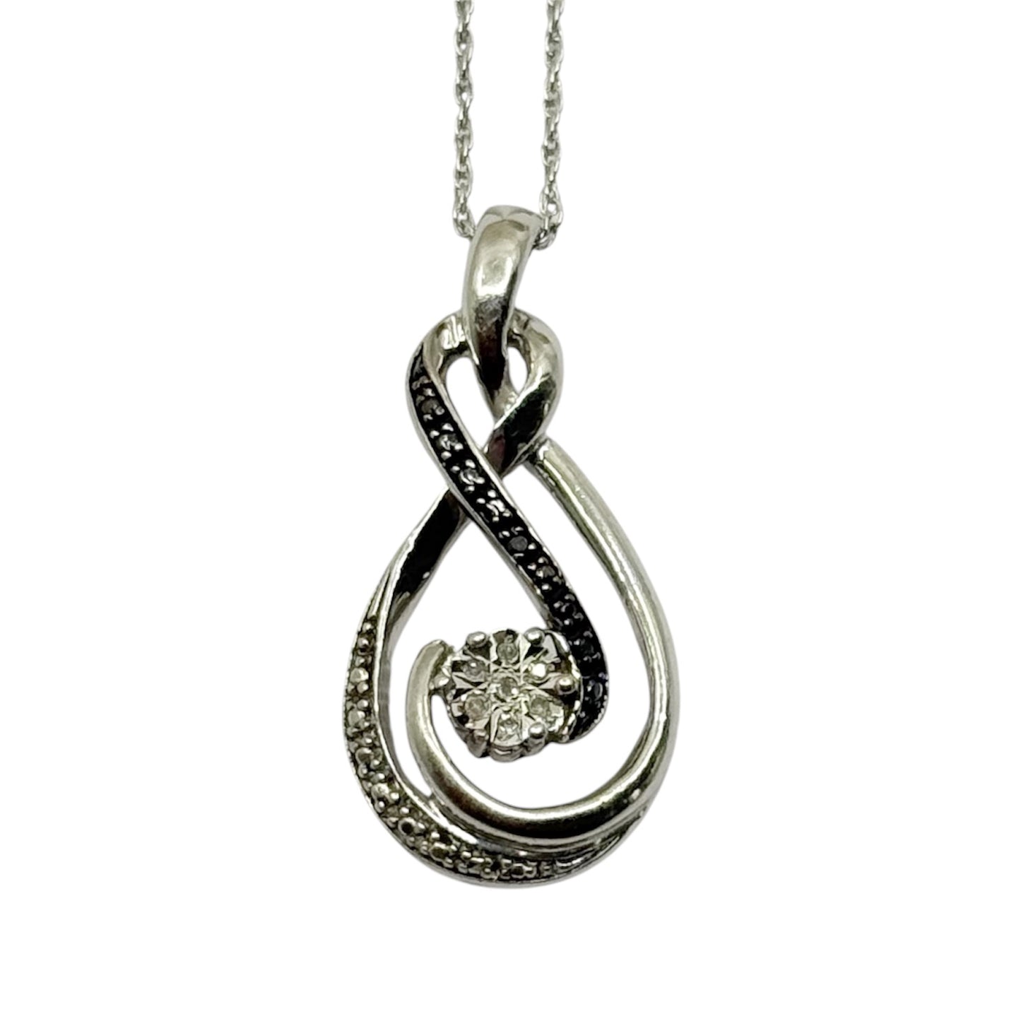 sterling silver diamond pendant necklace - GM1119