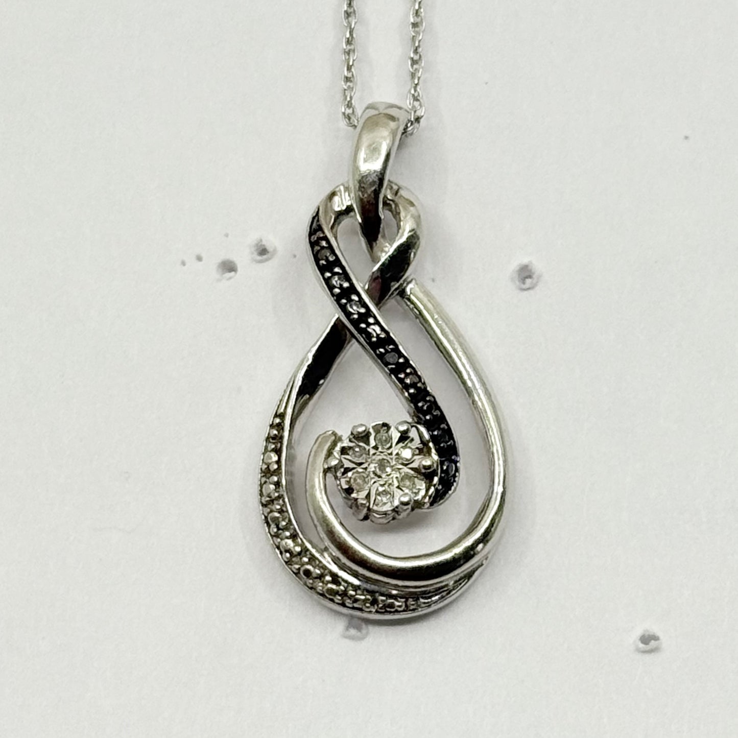 sterling silver diamond pendant necklace - GM1119