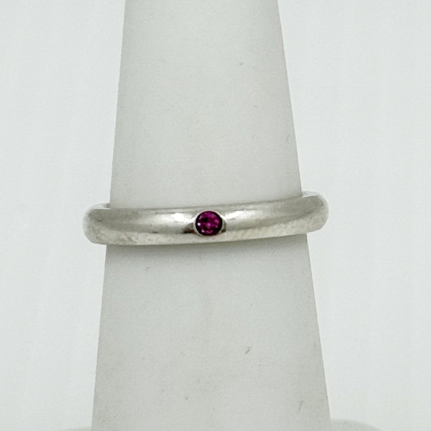 Tiffany & Co Elsa Peretti sterling silver Ruby band ring - GM1120