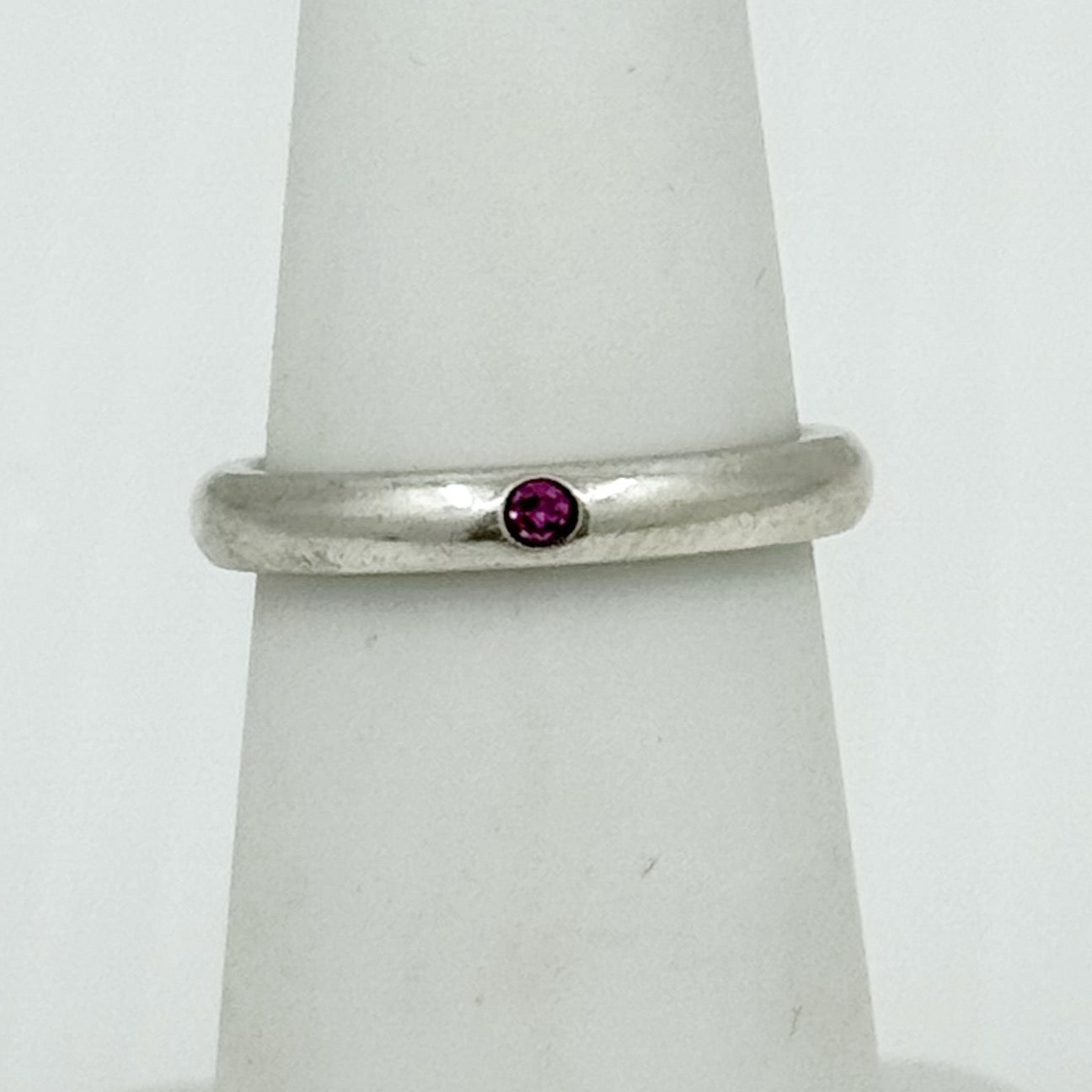 Tiffany & Co Elsa Peretti sterling silver Ruby band ring - GM1120