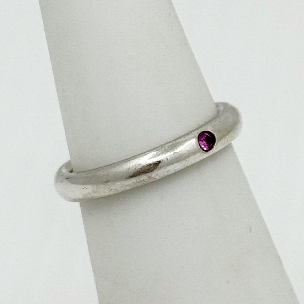 Tiffany & Co Elsa Peretti sterling silver Ruby band ring - GM1120