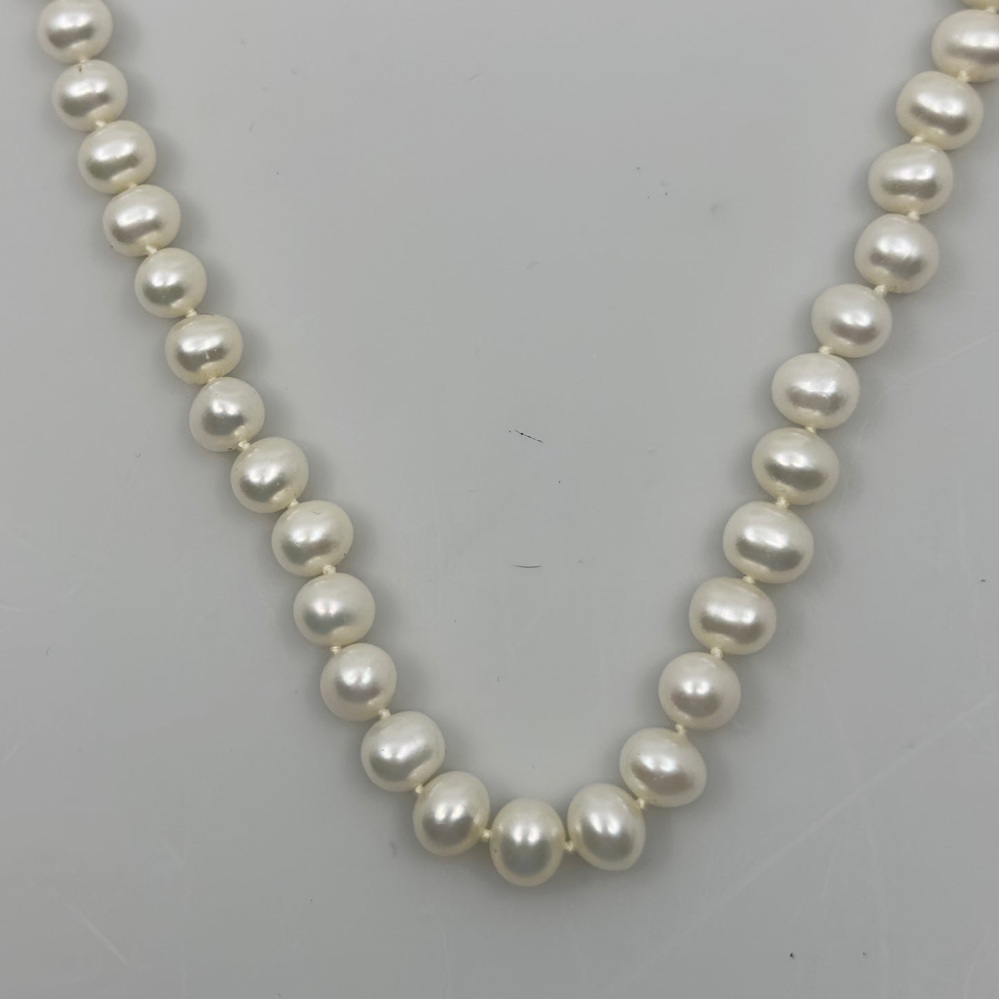 sterling silver 8mm Potato freshwater pearl necklace - GM1122