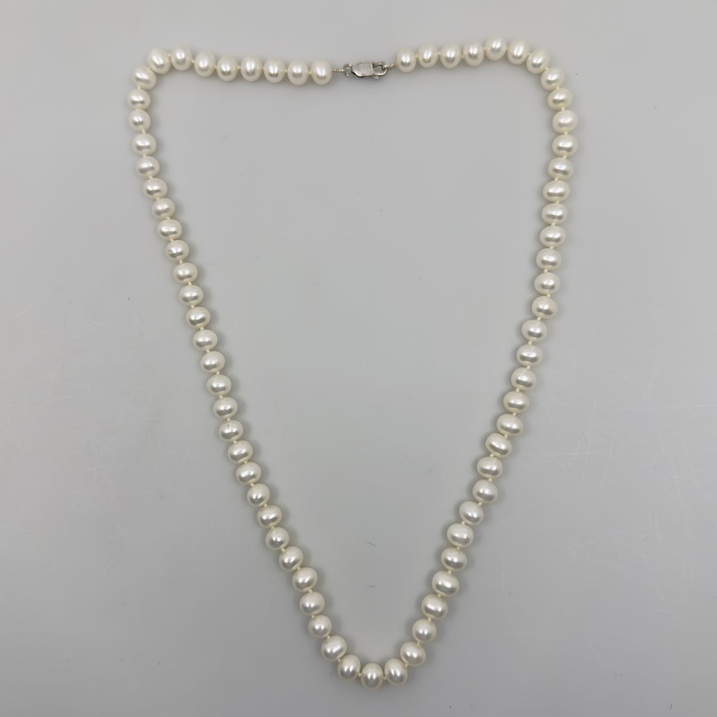 sterling silver 8mm Potato freshwater pearl necklace - GM1122