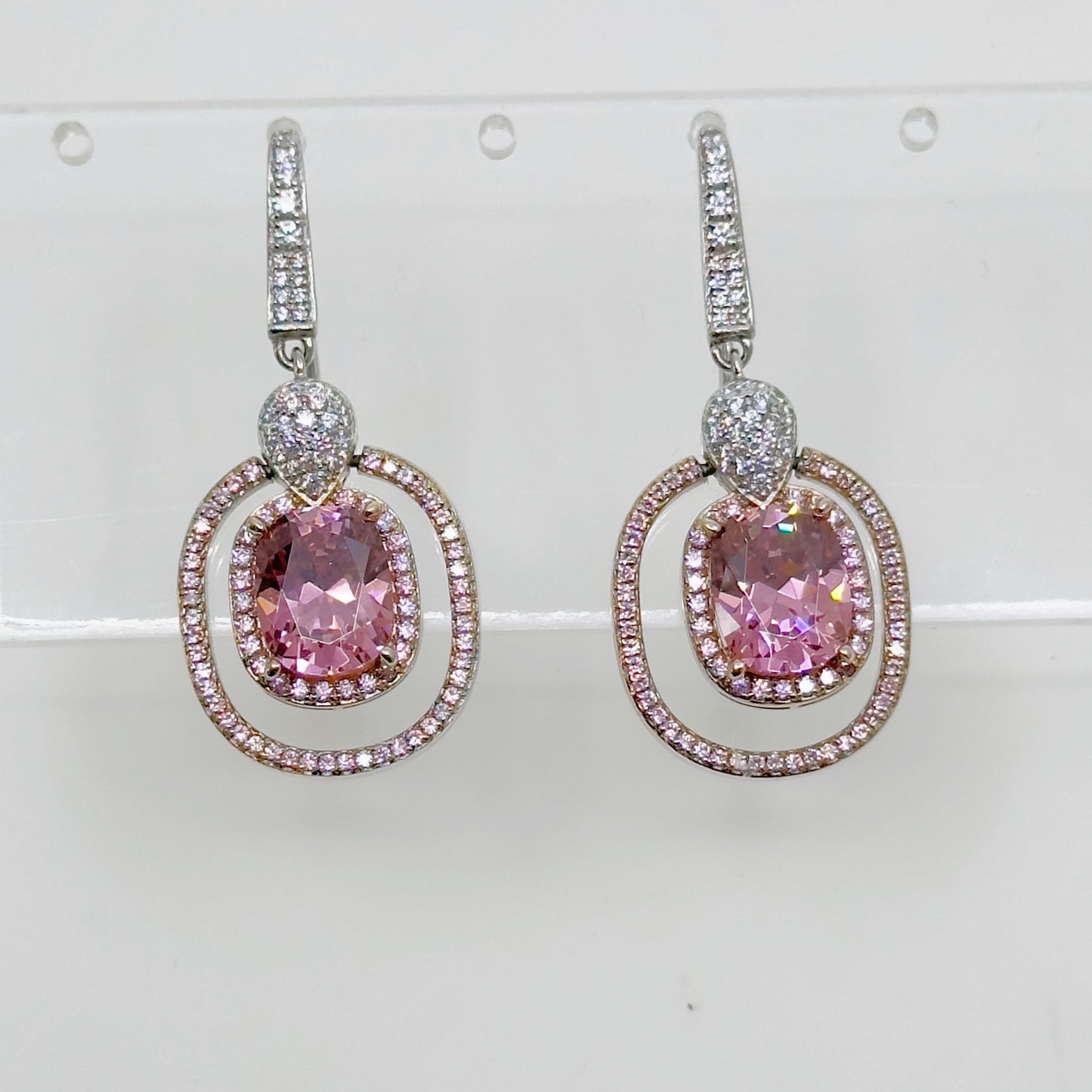 JD Sterling silver cubic zirconia drop earrings - GM1132