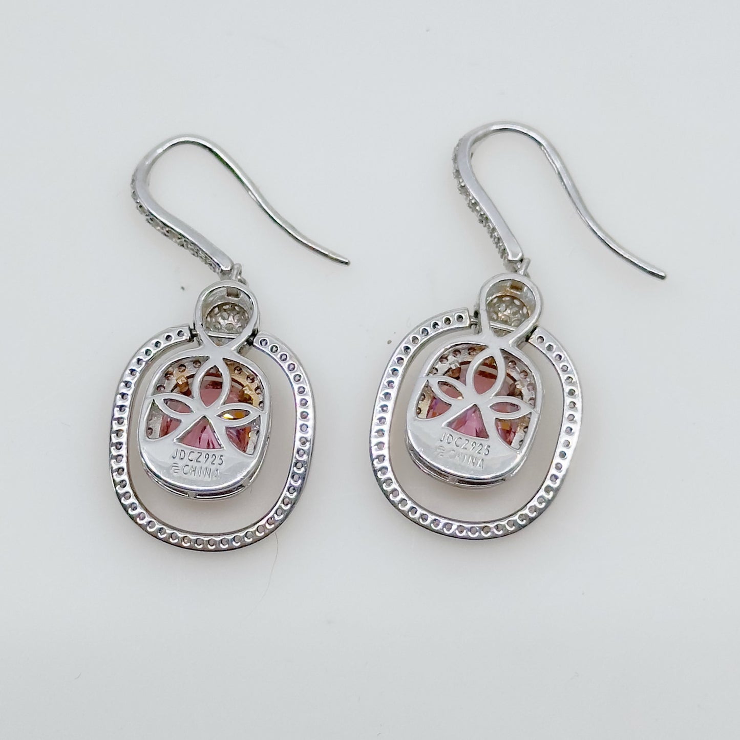 JD Sterling silver cubic zirconia drop earrings - GM1132