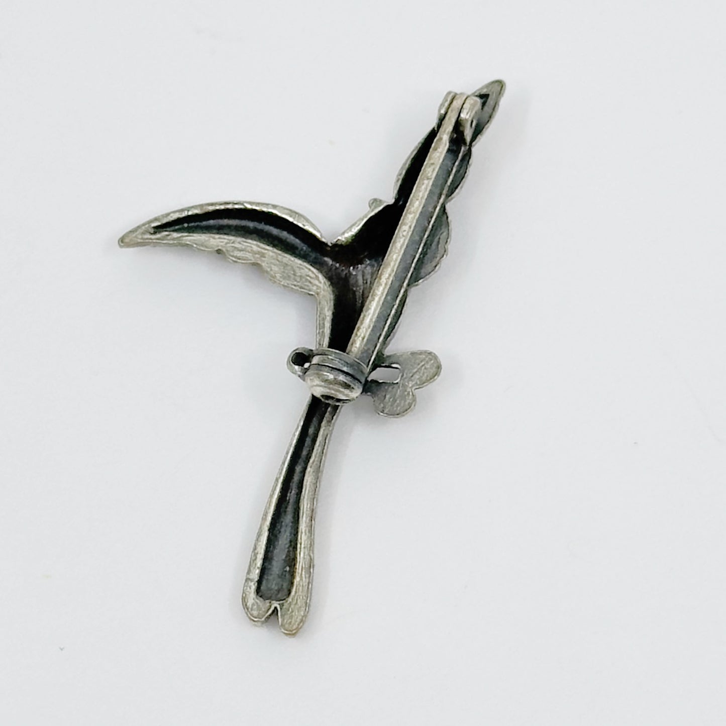 Vintage silver plated Parrot bird brooch - GM114