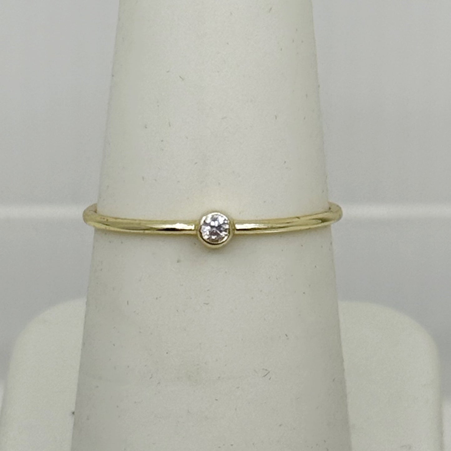 14k gold over sterling silver cubic zirconia stack ring - GM1156