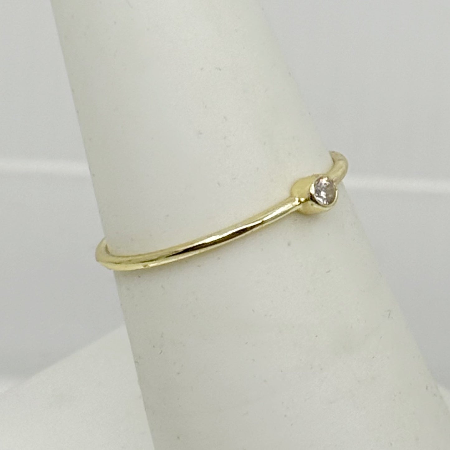 14k gold over sterling silver cubic zirconia stack ring - GM1156