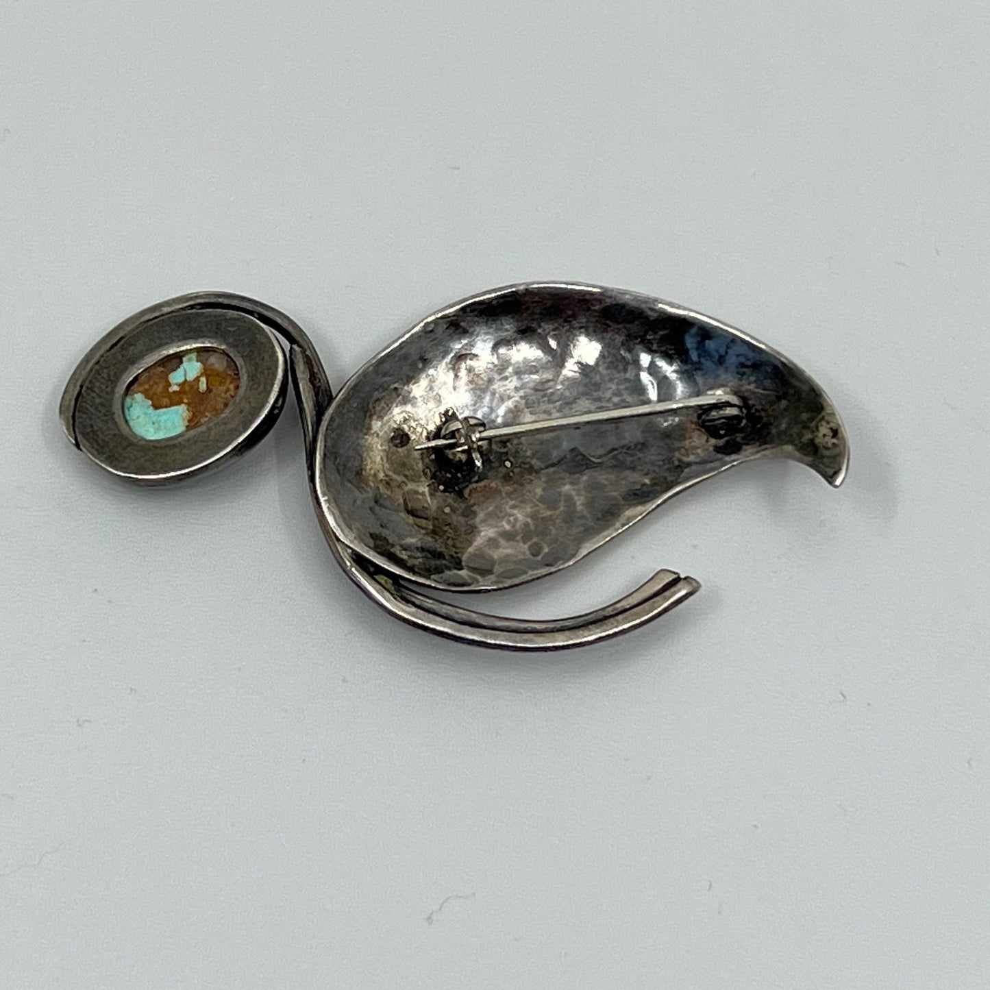 South West sterling silver turquoise brooch - GM116
