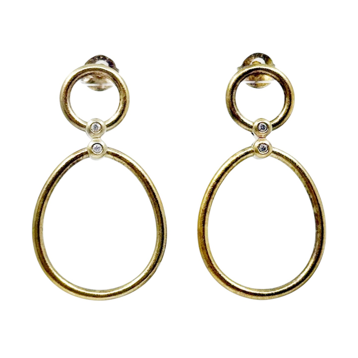 14k Gold vermeil sterling silver cubic zirconia drop earrings - GM1166
