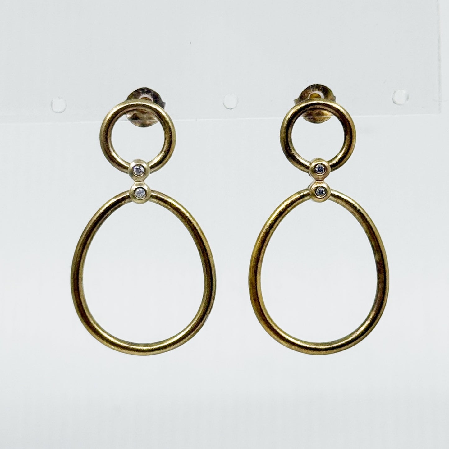 14k Gold vermeil sterling silver cubic zirconia drop earrings - GM1166