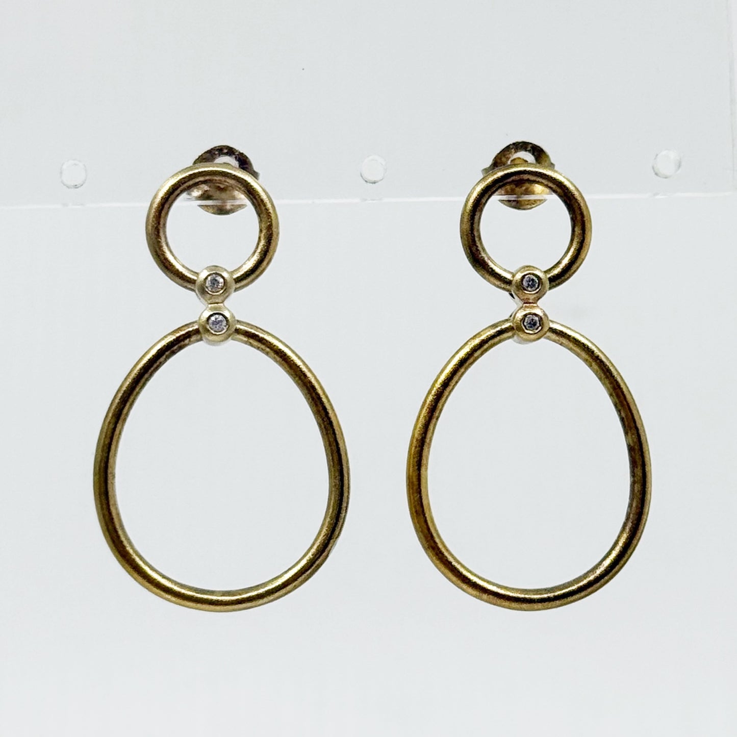 14k Gold vermeil sterling silver cubic zirconia drop earrings - GM1166