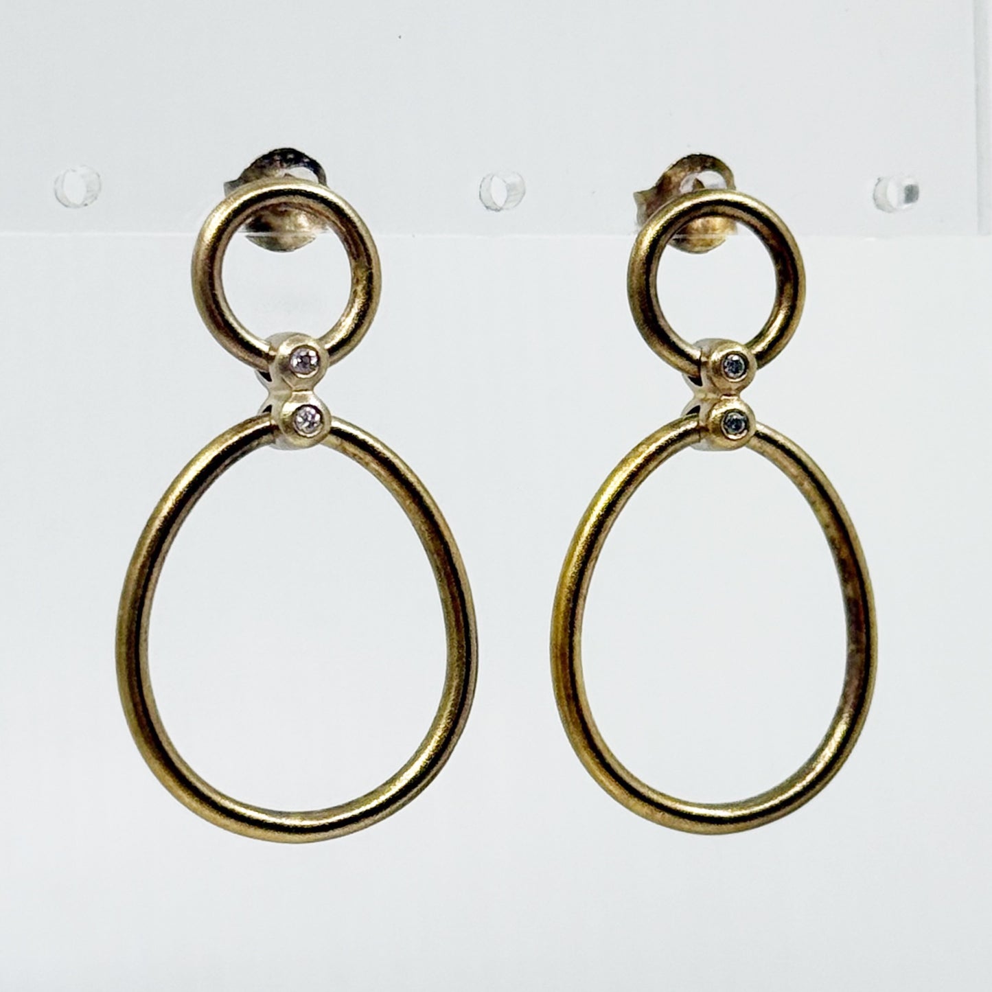 14k Gold vermeil sterling silver cubic zirconia drop earrings - GM1166