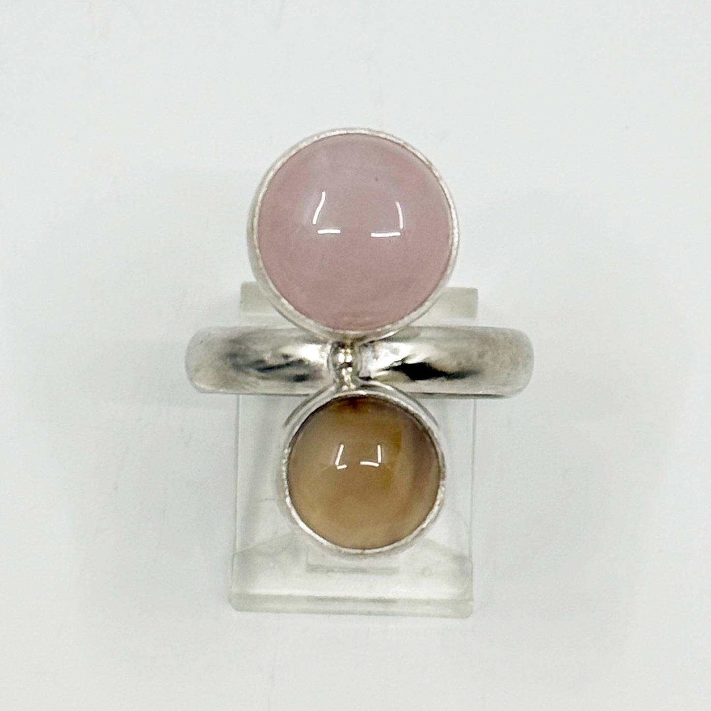 Hand Made Modernist sterling silver quartz ring - GM1168