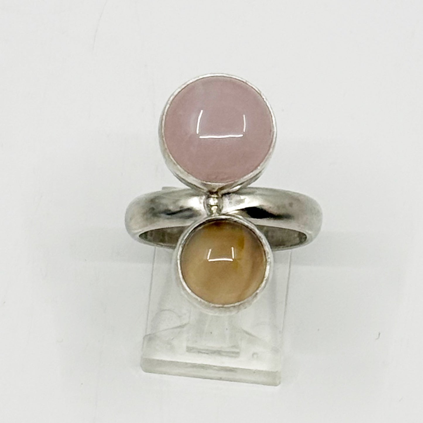 Hand Made Modernist sterling silver quartz ring - GM1168