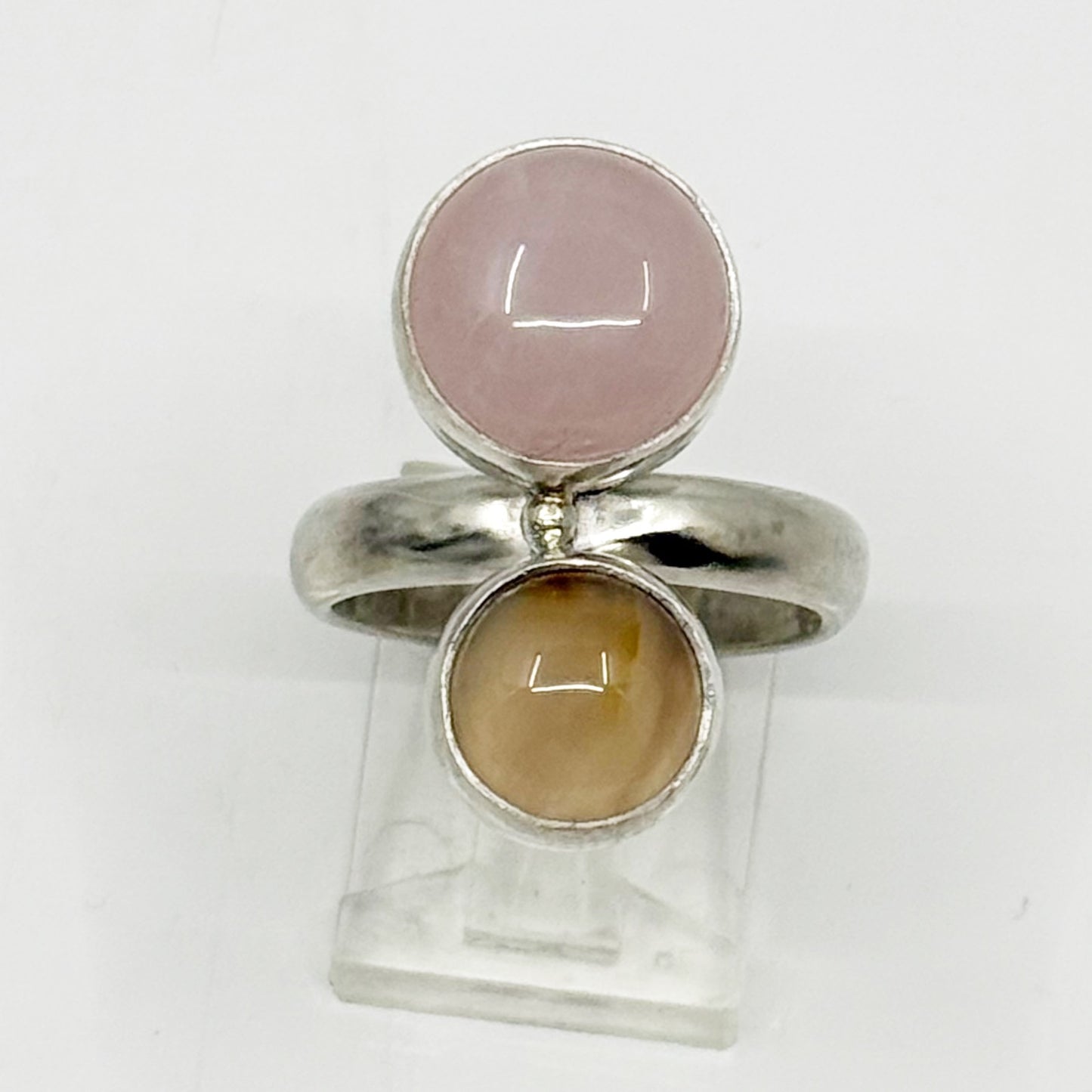 Hand Made Modernist sterling silver quartz ring - GM1168