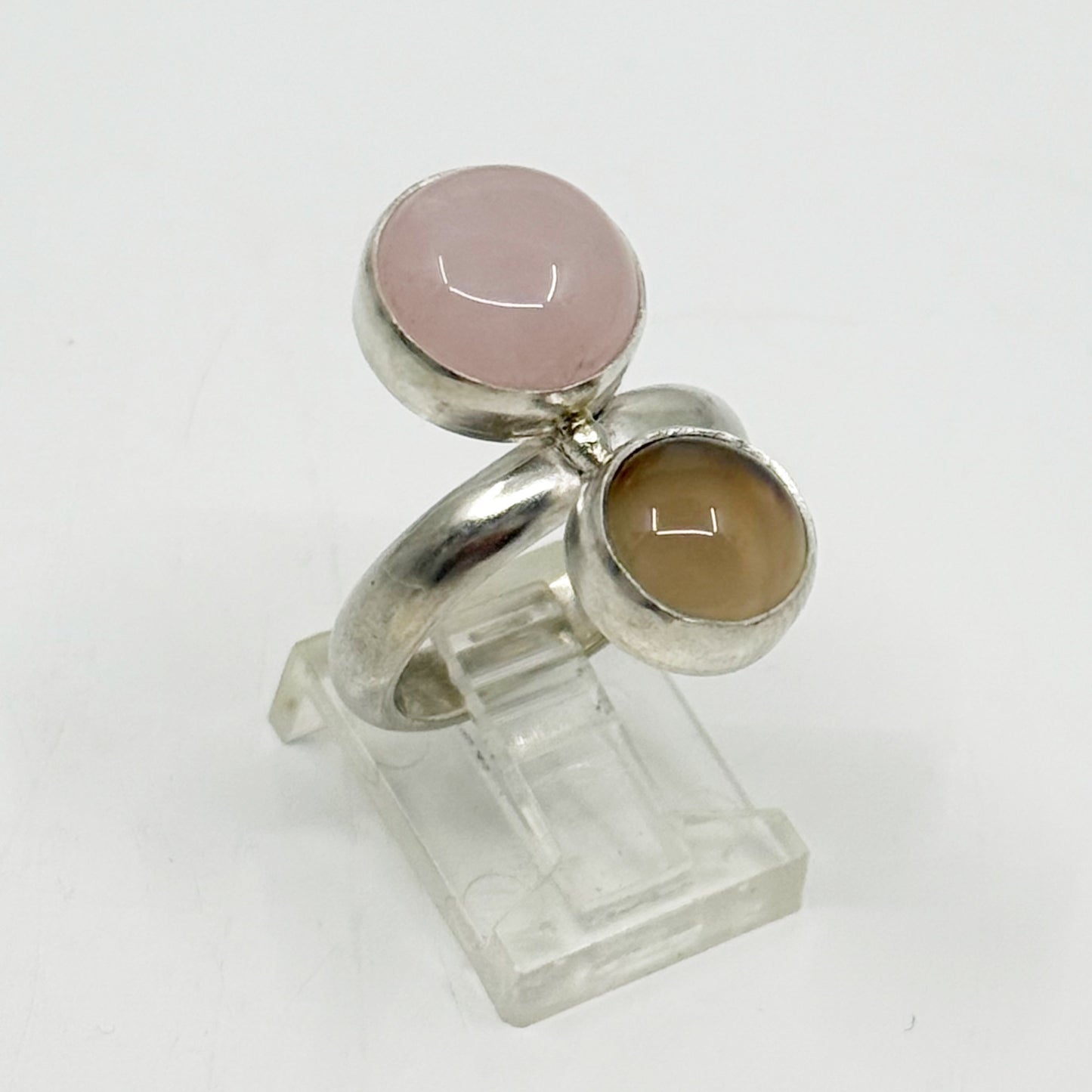 Hand Made Modernist sterling silver quartz ring - GM1168