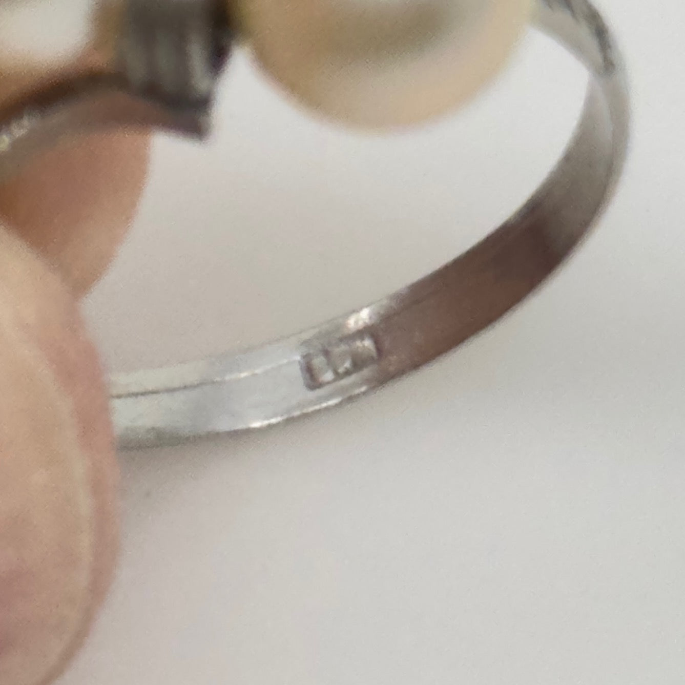 Art Deco Platinum akoya pearl ring - GM1181