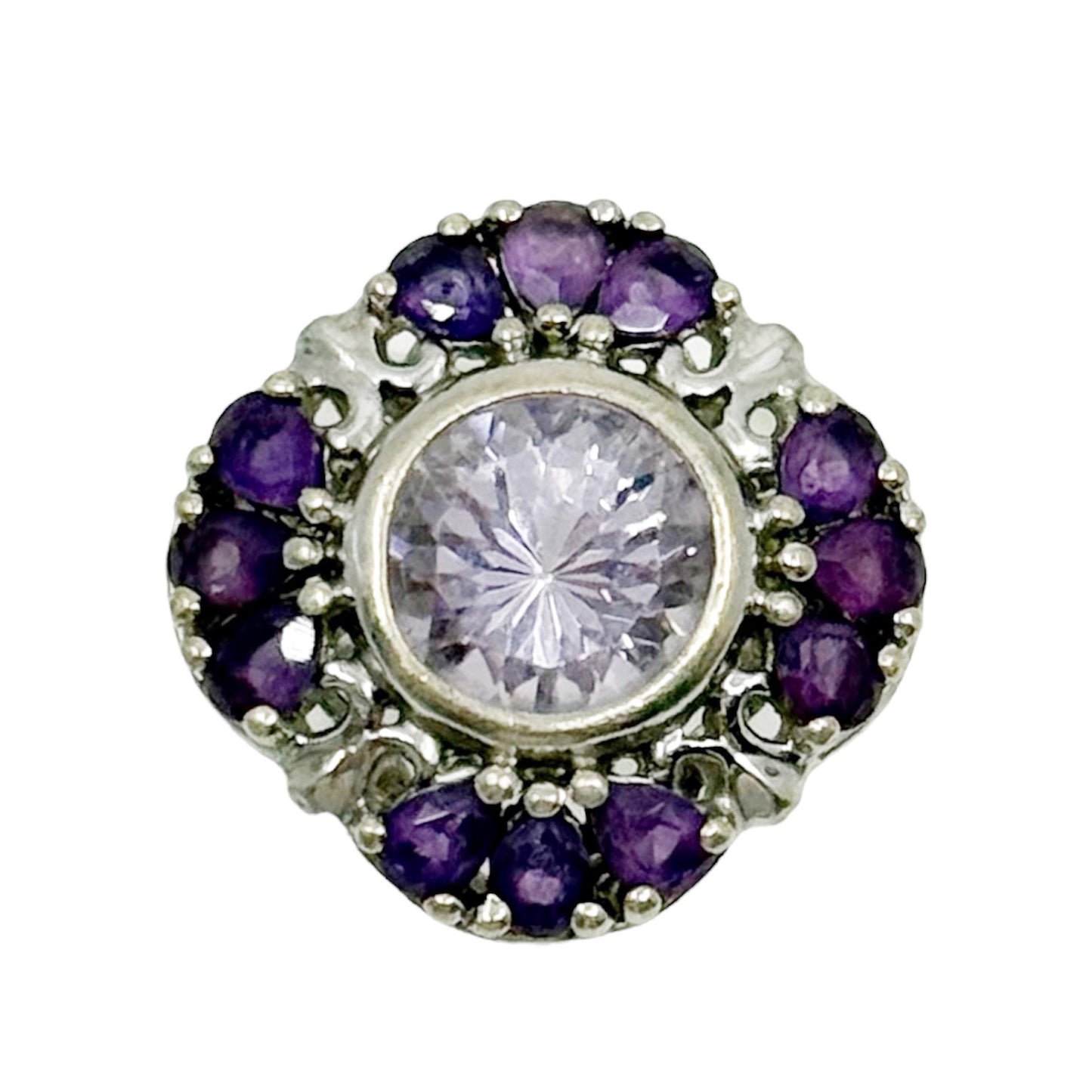 Sterling silver amethyst cocktail ring - GM1175