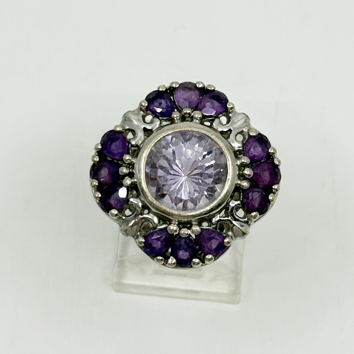 Sterling silver amethyst cocktail ring - GM1175