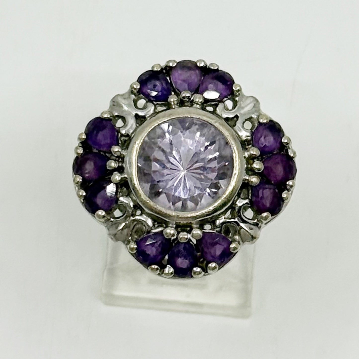 Sterling silver amethyst cocktail ring - GM1175