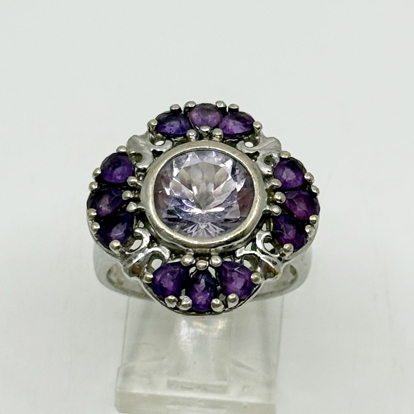 Sterling silver amethyst cocktail ring - GM1175