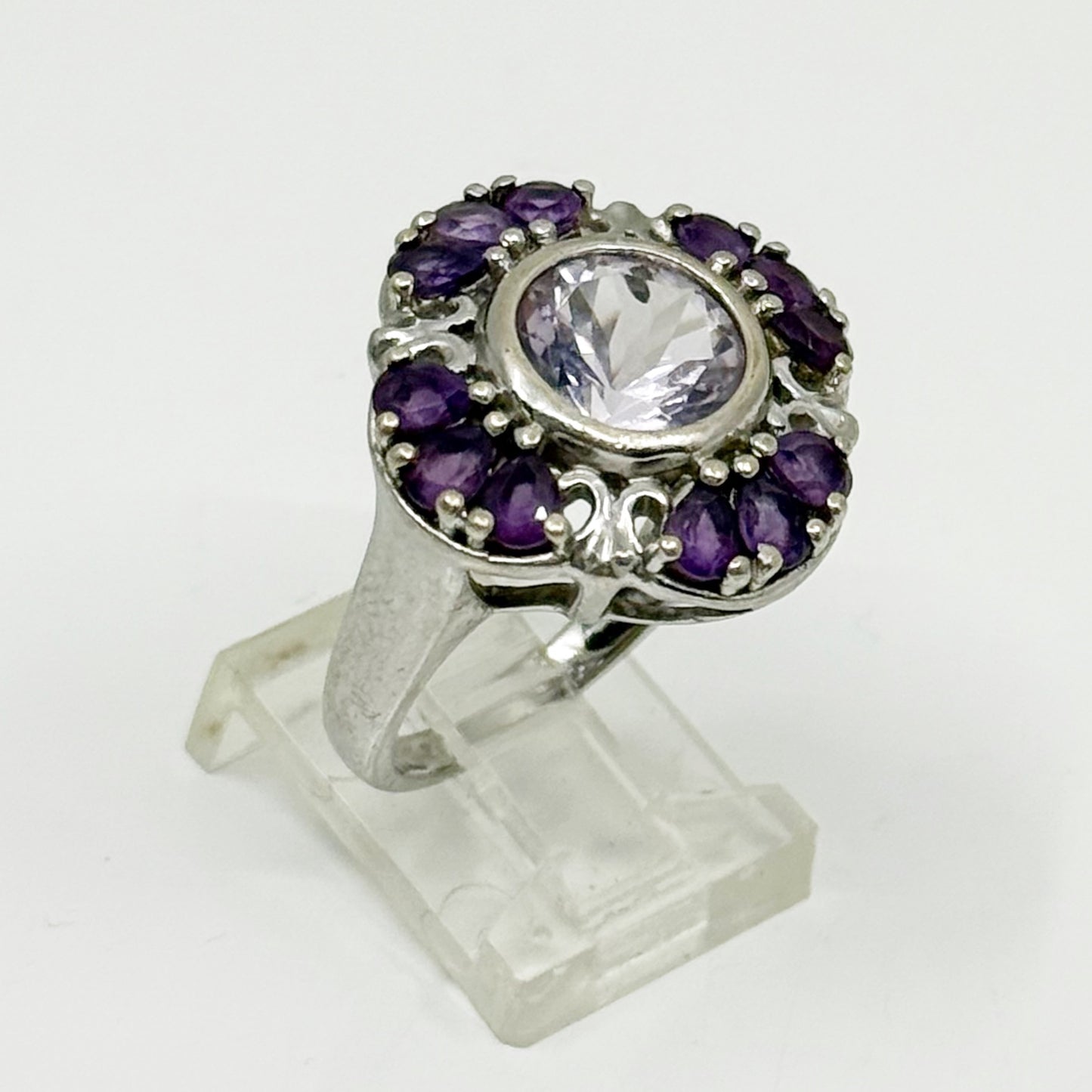 Sterling silver amethyst cocktail ring - GM1175