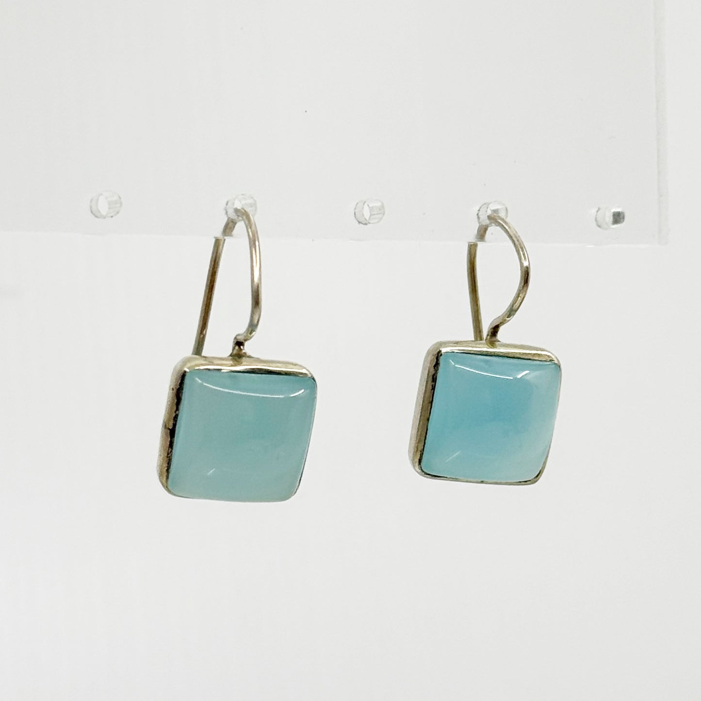Sterling silver chalcedony earrings - GM1178