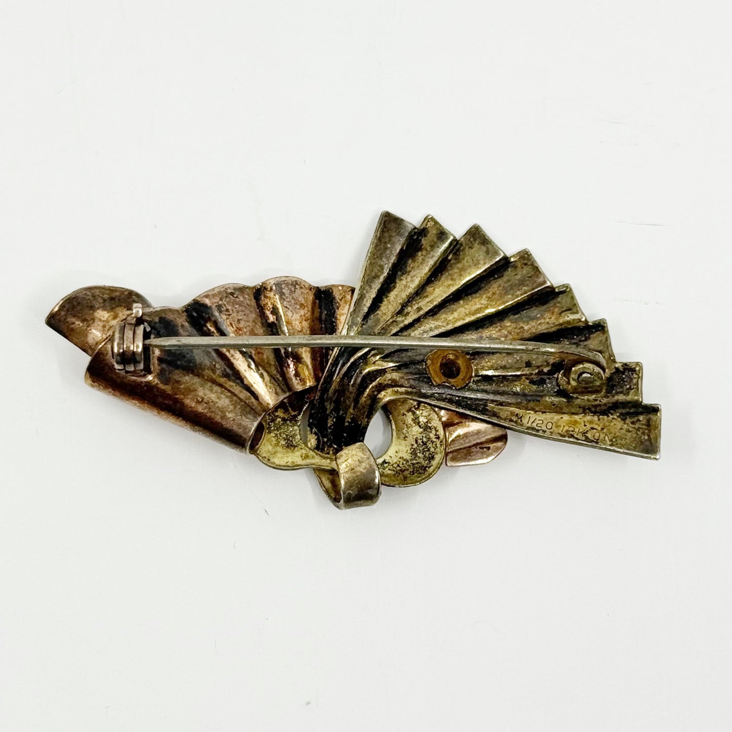 Vintage 12k gold over sterling silver watch brooch - GM1189