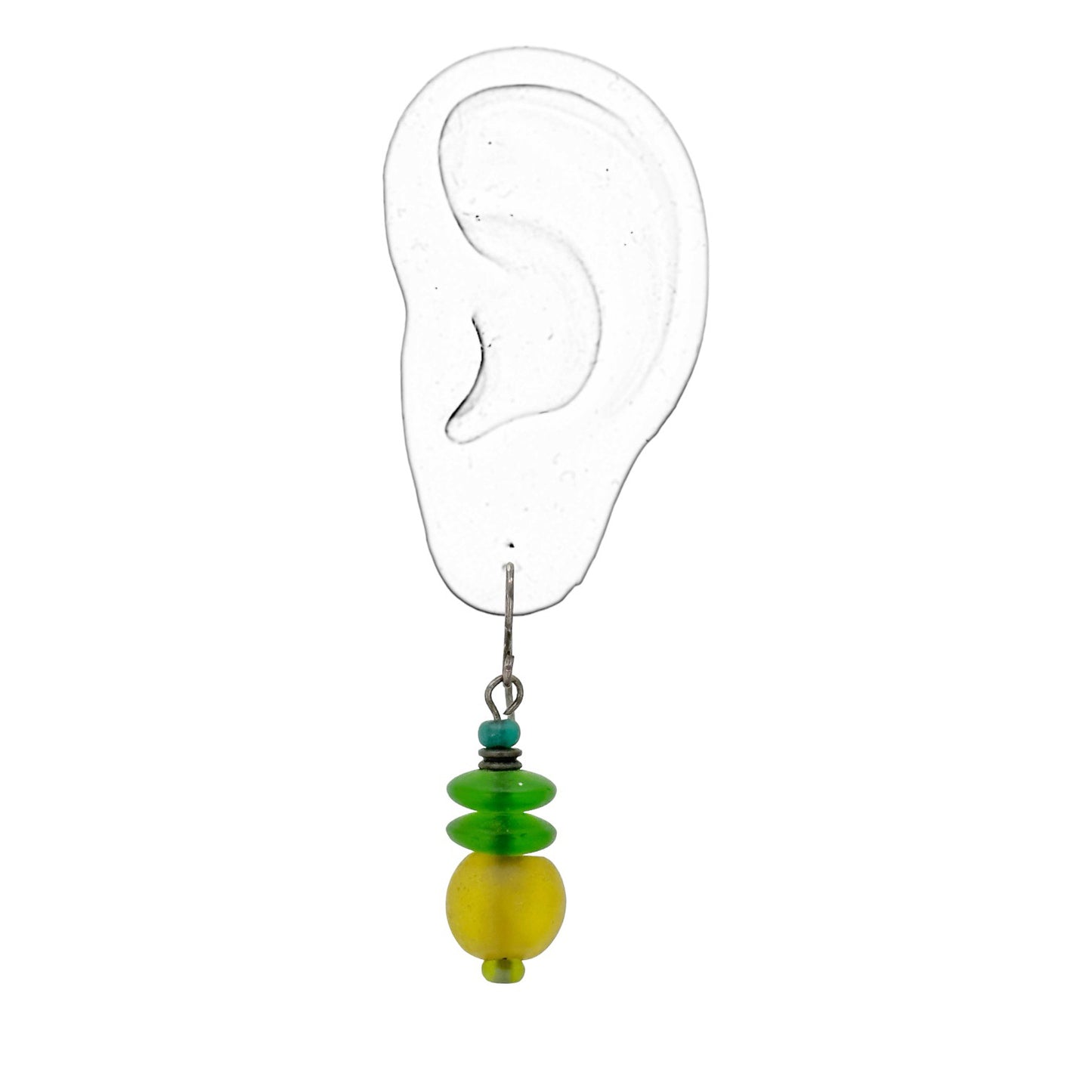 Sterling silver glass bead drop earrings - GM119