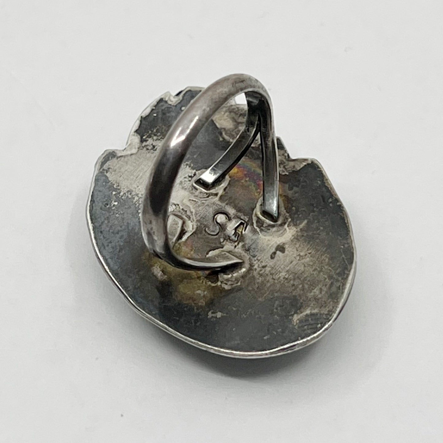 Steven Apachito Navajo sterling silver turquoise ring - GM122