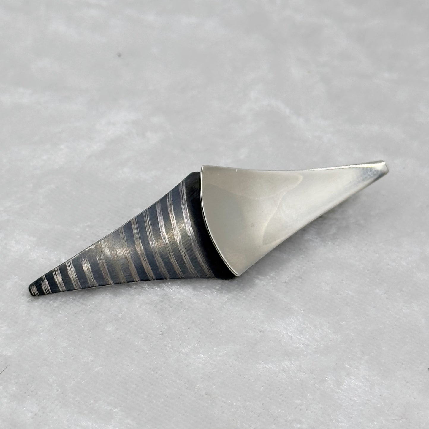 Designer Signed Hand Made sterling silver niello brooch - GM125