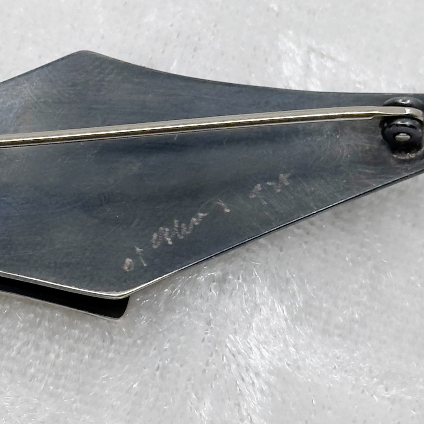 Designer Signed Hand Made sterling silver niello brooch - GM125
