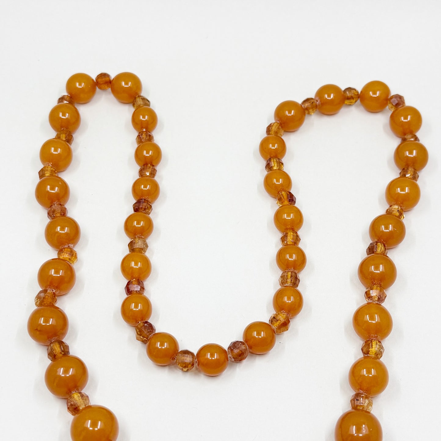 Vintage Honey Baltic amber & citrine bead necklace - GM127