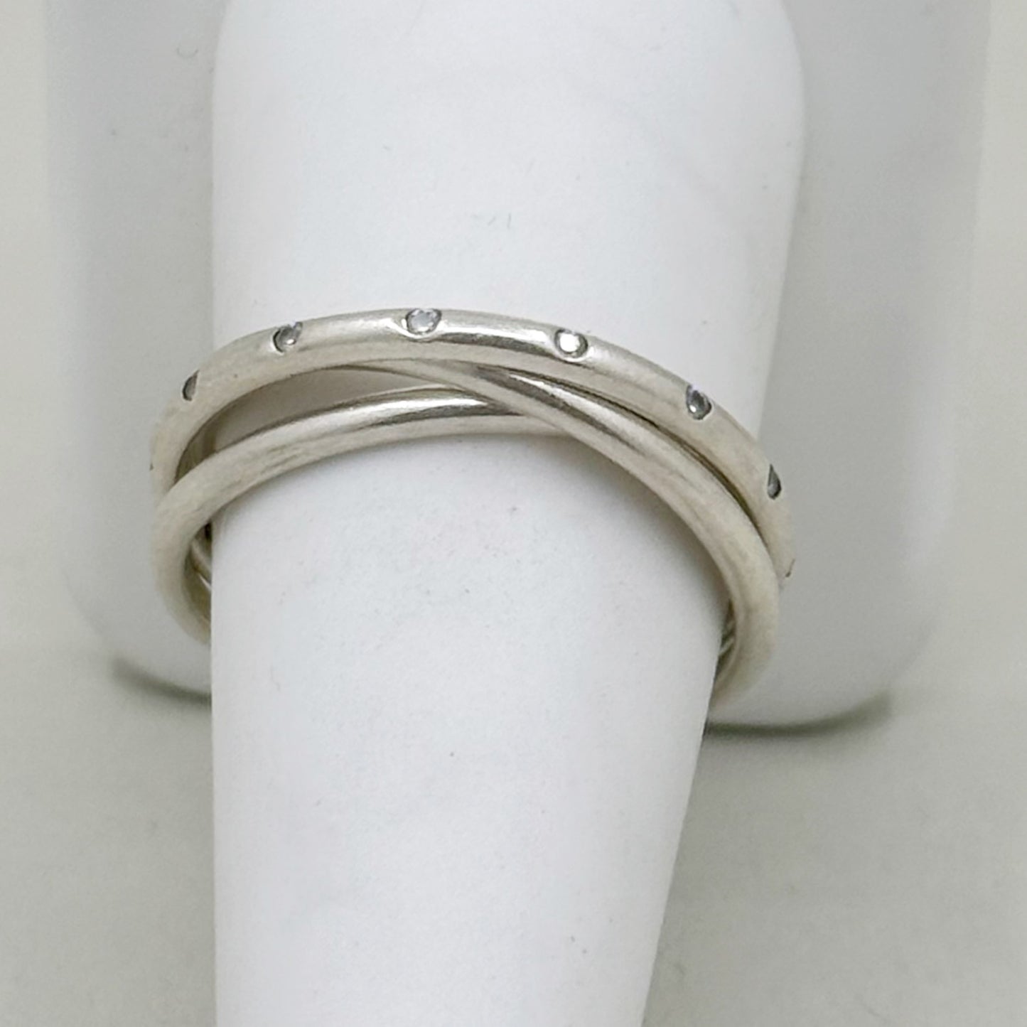 Pandora sterling silver cubic zirconia trinity band ring - GM130