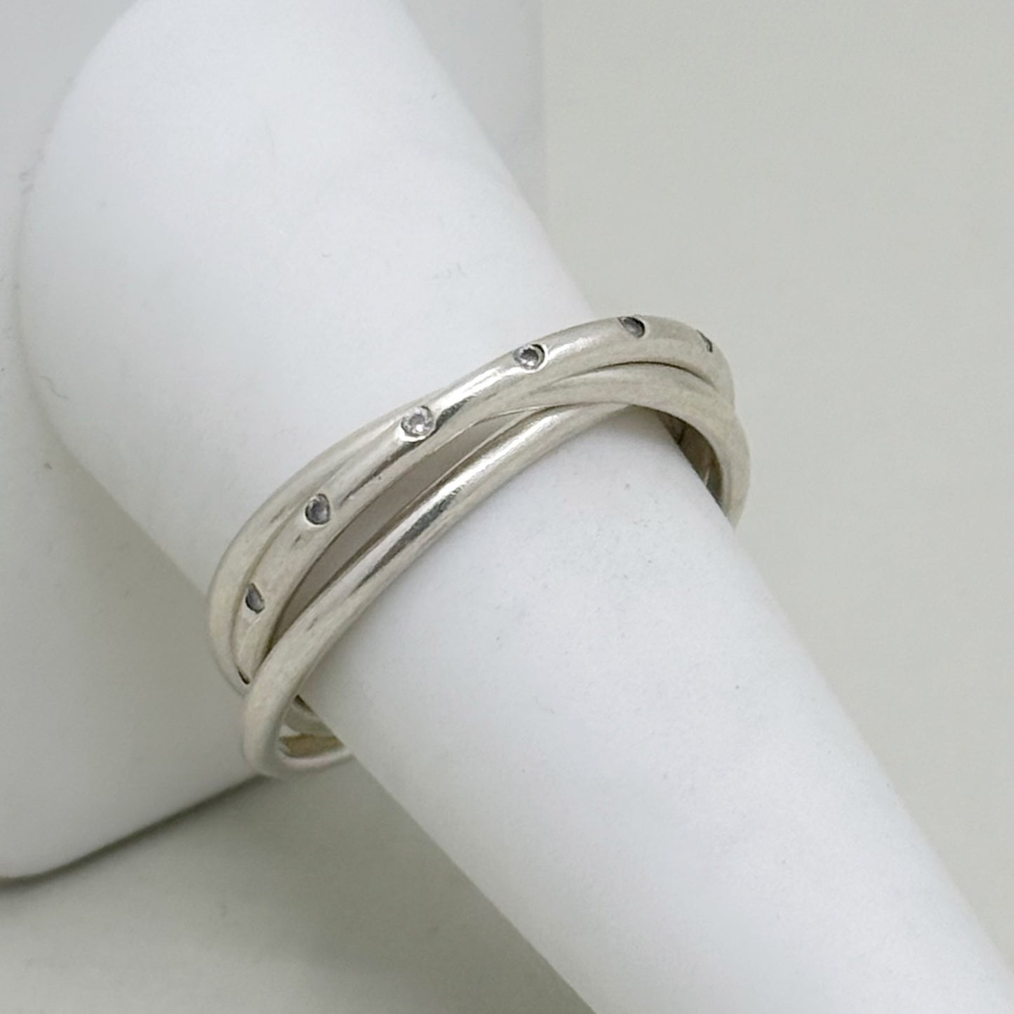 Pandora sterling silver cubic zirconia trinity band ring - GM130