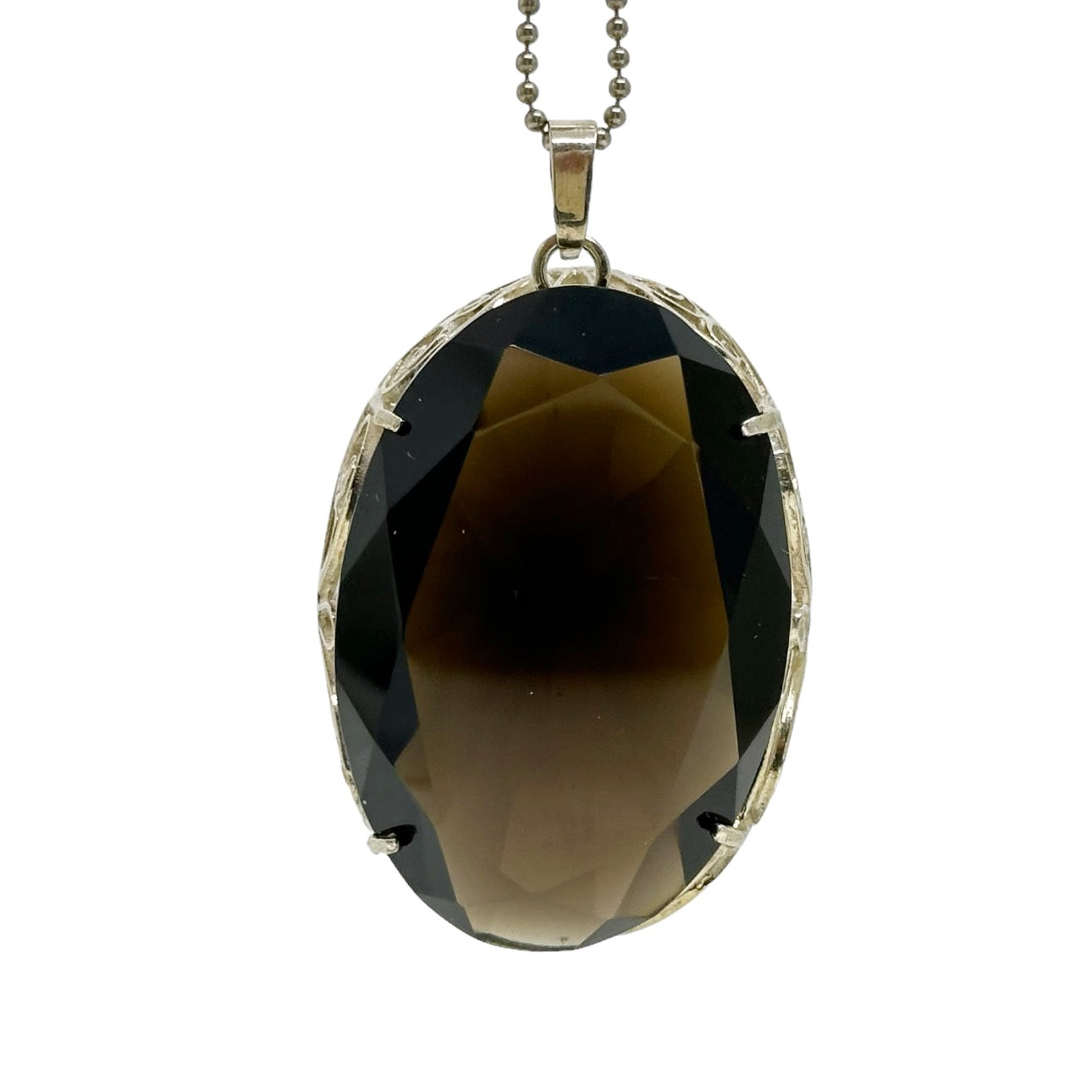 Hand Made Sterling silver smoky quartz pendant - GM131