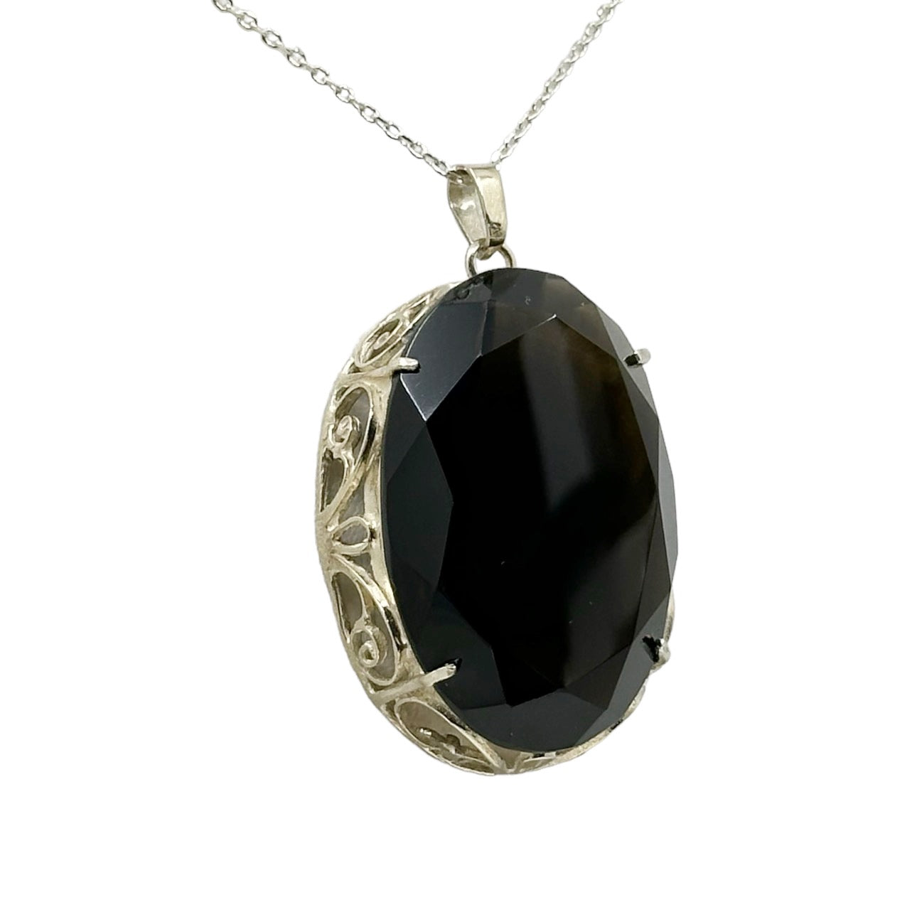 Hand Made Sterling silver smoky quartz pendant - GM131