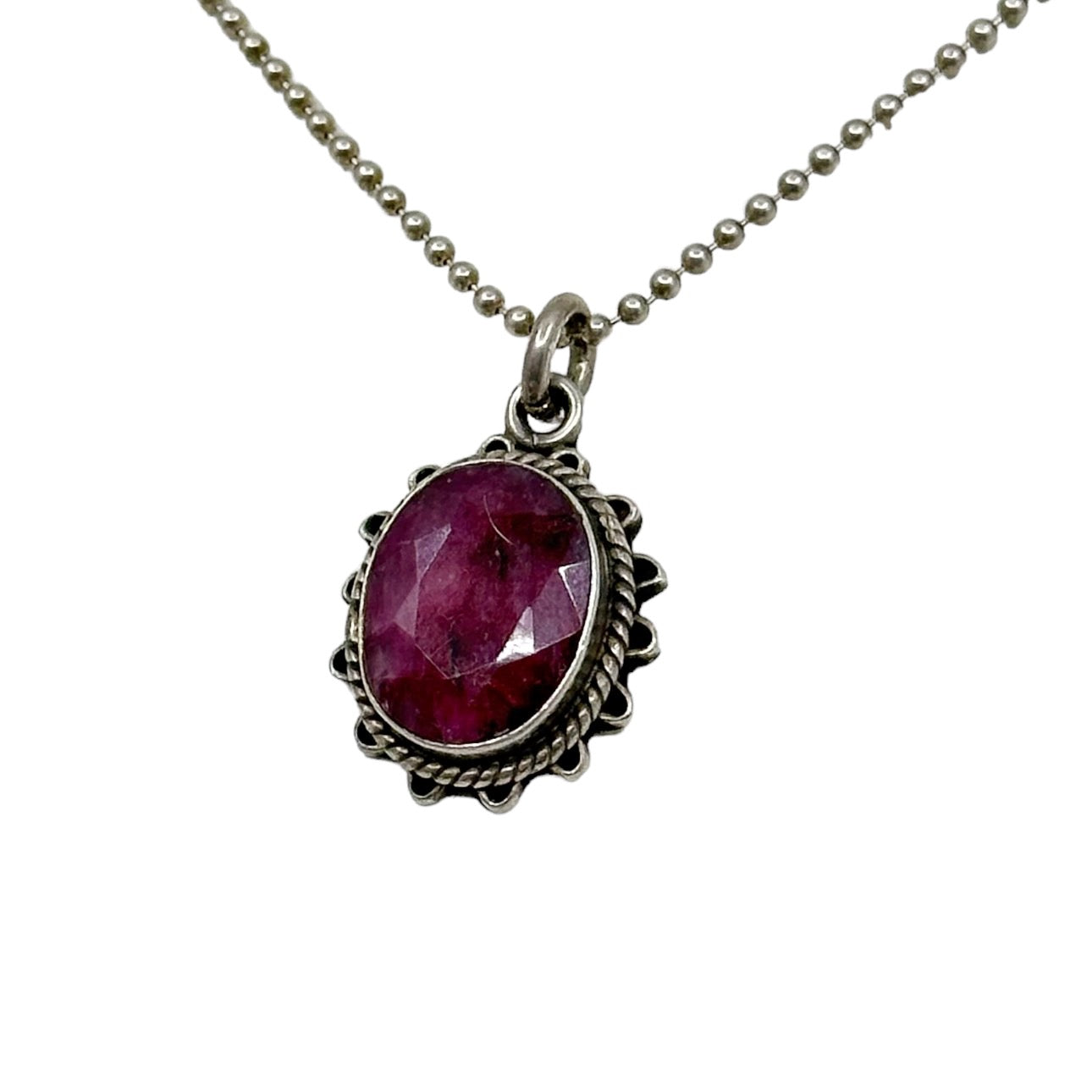 Sterling silver ruby pendant - GM135